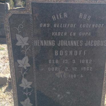 BOSHOFF Henning Johannes Jacobus 1882-1962