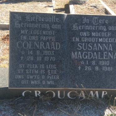CROUCAMP Coenraad 1903-1970 &amp; Susanna Magdalena 1910-1981