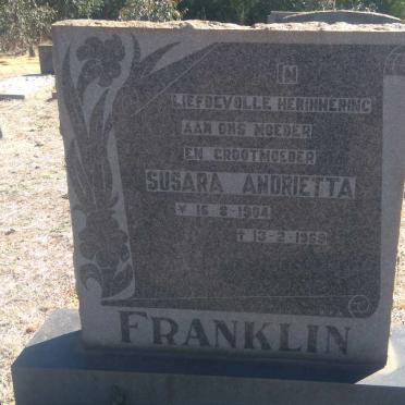 FRANKLIN Susara Andrietta 1904-1969