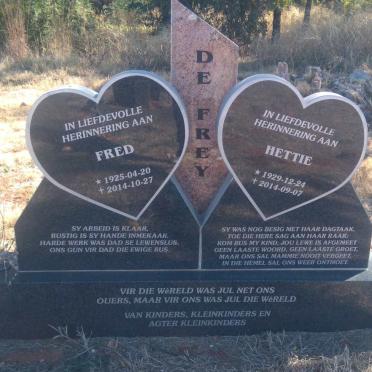 FREY Fred, de 1925-2014 &amp; Hettie 1929-2014