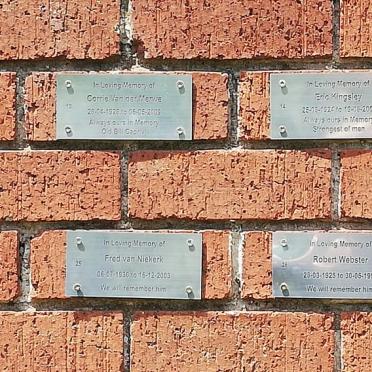 MERWE Corrie, van der 1928-2009 :: KINGSLEY Eric 1924-2008 :: JOUBERT Gerhardus Frederick 1925-2009