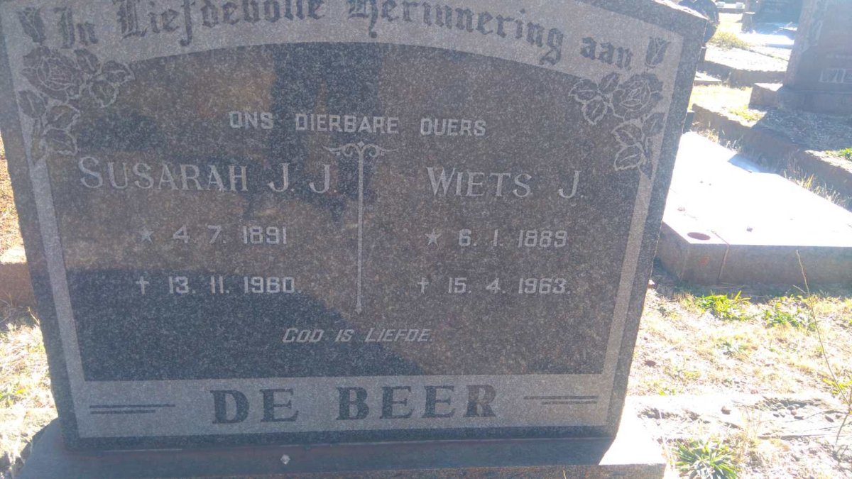 BEER Wiets J., de 1889-1963 & Susarah J.J. 1891-1960