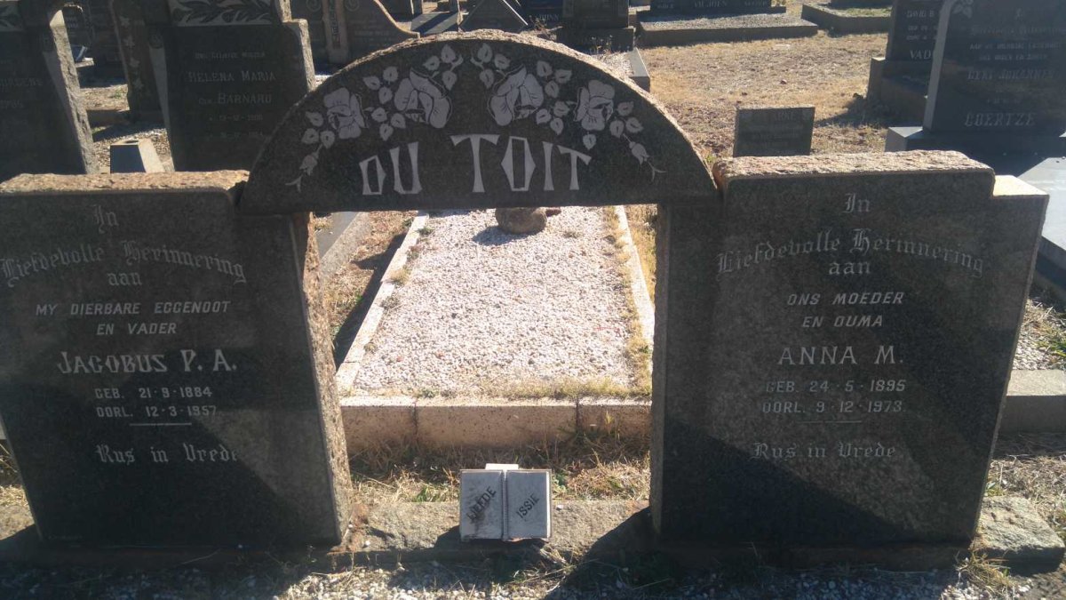 TOIT Jacobus P.A., du 1884-1957 & Anna M. 1895-1973