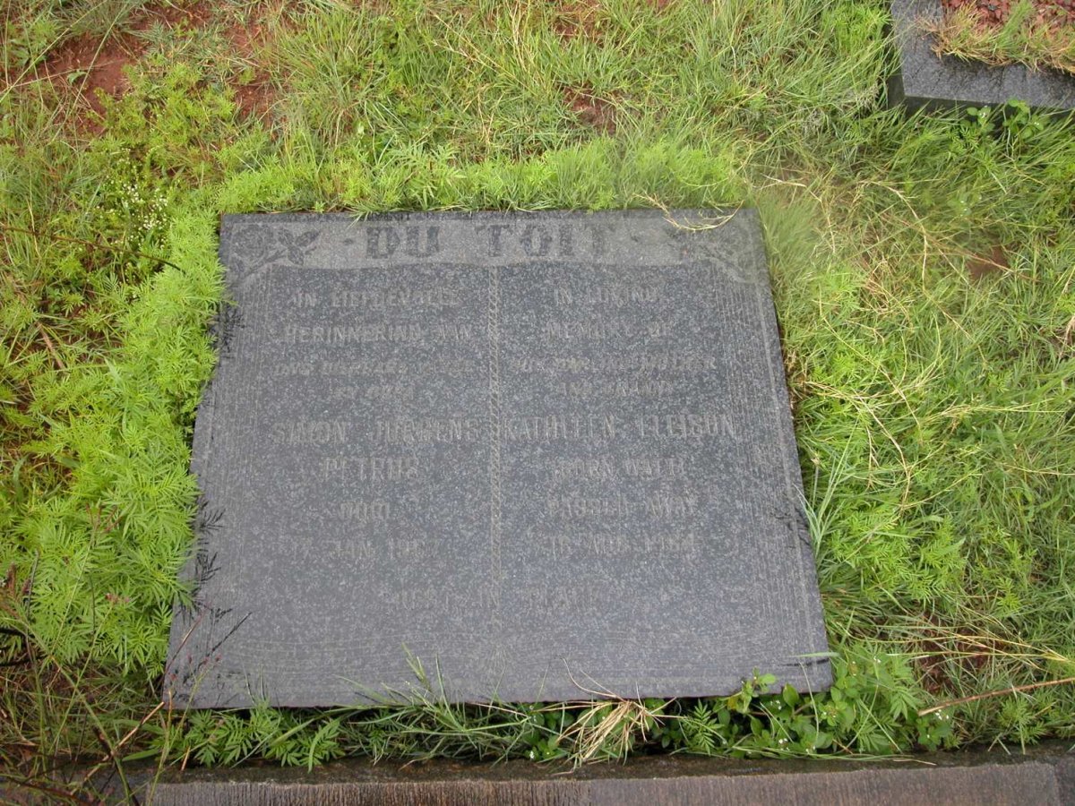 TOIT Simon Jurgens Petrus, du 1888-1967 &amp; Kathleen Ellison WATT -1964 