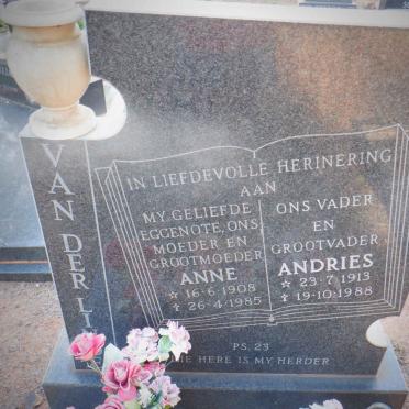 LINDE Andries, van der 1913-1988 &amp; Anne 1908-1985