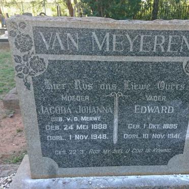 MEYEREN Edward, van 1885-1941 &amp; Jacoba Johanna V.D. MERWE 1888-1948
