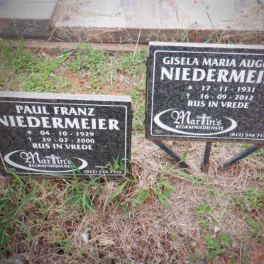 NIEDERMEYER Paul Franz 1929-2000 &amp; Gisela Maria Auguste 1931-2012