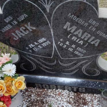 ROBERTS Jack 1916-1995 &amp; Maria 1922-1999