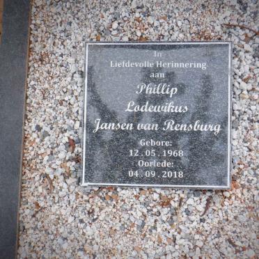 RENSBURG Phillip Lodewickus, Jansen van 1968-2018