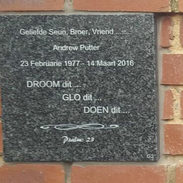 PUTTER Andrew 1977-2016