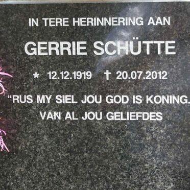 SCHÜTTE Gerrie 1919-2012