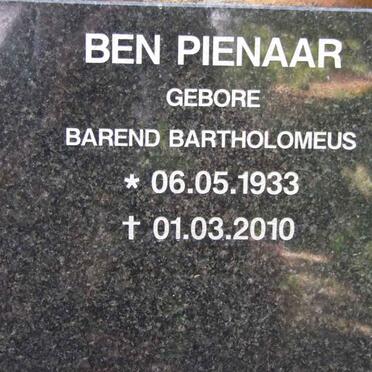PIENAAR Barend Bartholomeus 1933-2010