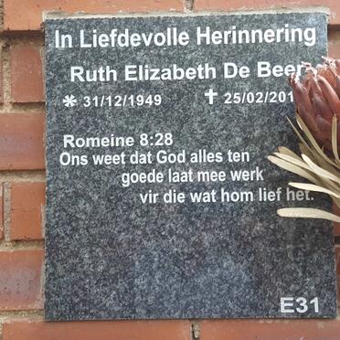 BEER Ruth Elizabeth, de 1949-201?