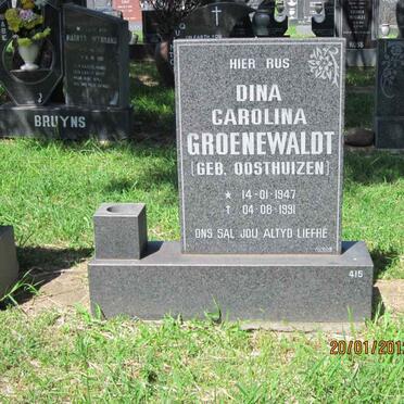 GROENWALDT Dina Carolina nee OOSTHUIZEN 1947-1991