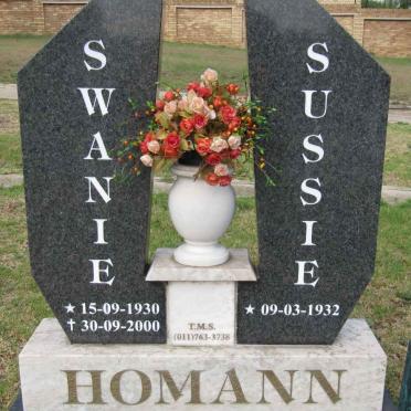 HOMANN Swanie 1930-2000 &amp; Sussie 1932-