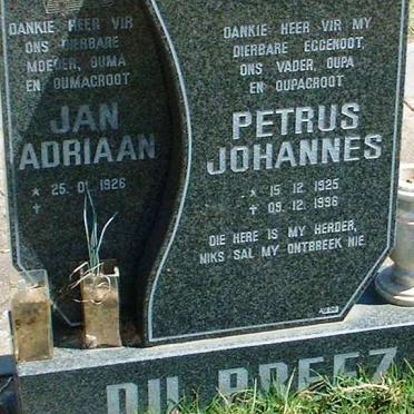 PREEZ Petrus Johannes, du 1925-1996 &amp; Jan Adriaan 1926-