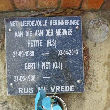 MERWE G.J., van der 1938- &amp; H.S. 1938-2013