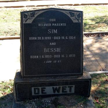 WET Sim, de 1893-1954 &amp; Bessie 1893-1972