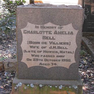 BELL Charlotte Amelia nee DE VILLIERS -1950