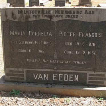 EEDEN Pieter Francois, van 1876-1952 &amp; Maria Cornelia V.D. BERG 1890-1962