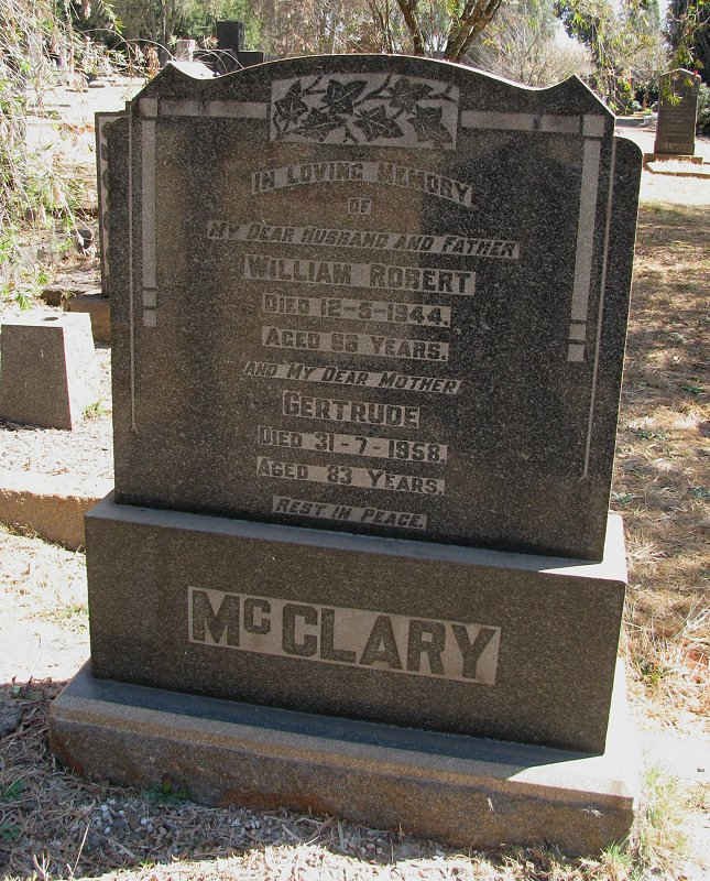 McCLARY William Robert -1944 &amp; Gertrude -1958