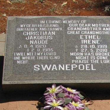 SWANEPOEL Christiaan Jakobus Naude 1920-1985 &amp; Ethel Irene 1919-2010