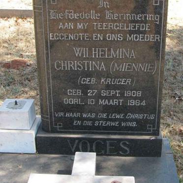VOGES Wilhelmina Christina nee KRUGER 1908-1964