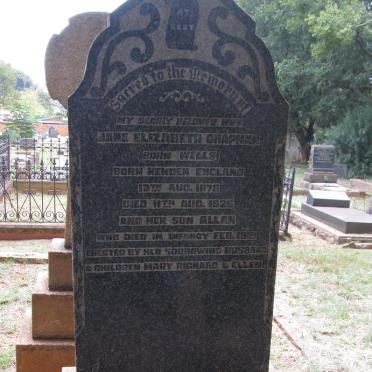 CHAPMAN Jane Elizabeth nee WILLS 1878-1926 :: CHAPMAN Allan -1919