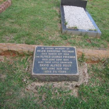 FREEMAN Alfred George -1944 &amp; Helen Christine -1934 :: ROUX David Alfred -1931