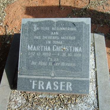 FRASER Martha Christina 1892-1981