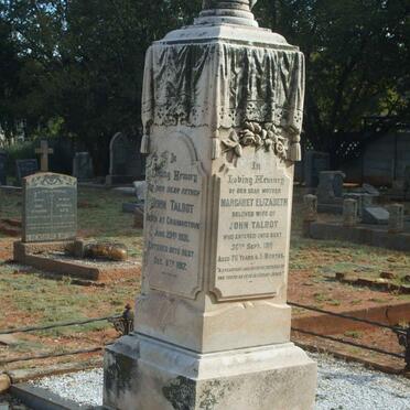 TALBOT John 1831-1917 &amp; Margaret Elizabeth -1911