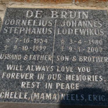 BRUIN Cornelius Stephanus, de 1954-1999 :: DE BRUIN Johannes Lodewikus 1980-2007