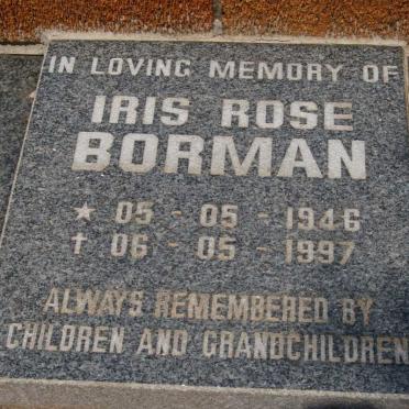BORMAN Iris Rose 1946-1997