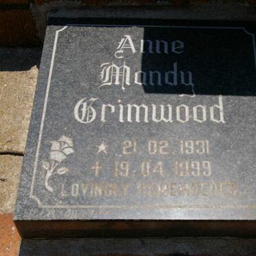 GRIMWOOD Alexandra Augusta 1905-1955 &amp; Anne Mandy 1931-1999