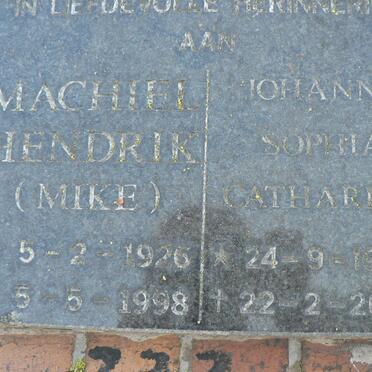 ? Machiel Hendrik 1926-1998 &amp; Johanna Sophia Catharina 1930-2007
