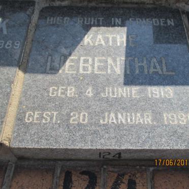 LIEBENTHAL Kathe 1913-1990