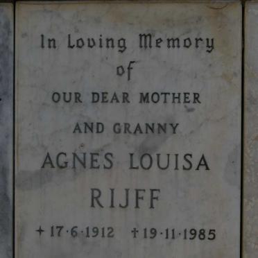 RIJFF Agnes Louisa 1912-1985
