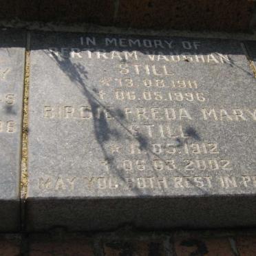 STILL Bertram Vaughan 1911-1996 &amp; Birgie Freda Mary 1912-2002