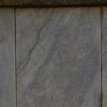 WALT Petrus Jochimus, van der 1915-1982