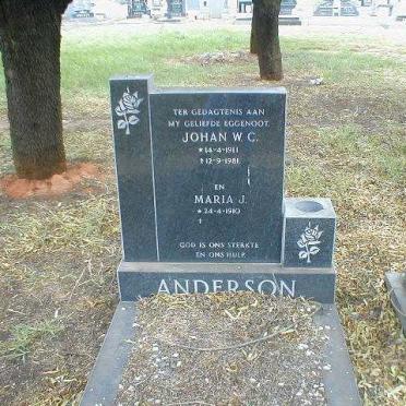 ANDERSON Johan W.C. 1911-1981 &amp; Maria J. 1910-