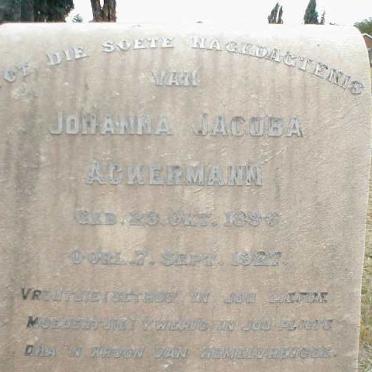ACKERMANN Johanna Jacoba  1896-1927