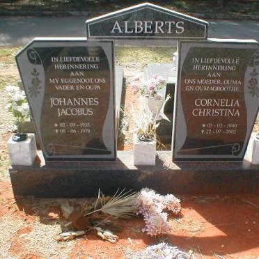 ALBERTS Johannes Jacobus 1935-1978 &amp; Cornelia Christina 1940-2002