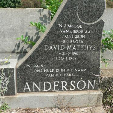 ANDERSON David Matthys 1961-1982
