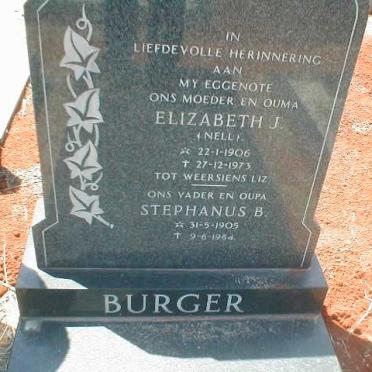 BURGER Stephanus B. 1905-1984 &amp; Elizabeth J. NELL 1906-1973