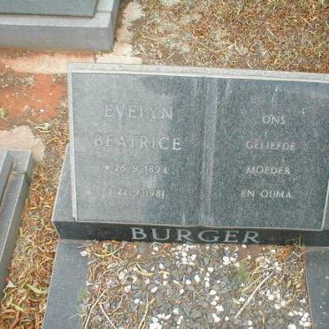 BURGER Evelyn Beatrice 1894-1981