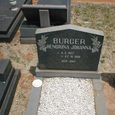 BURGER Hendrina Johanna 1927-1980