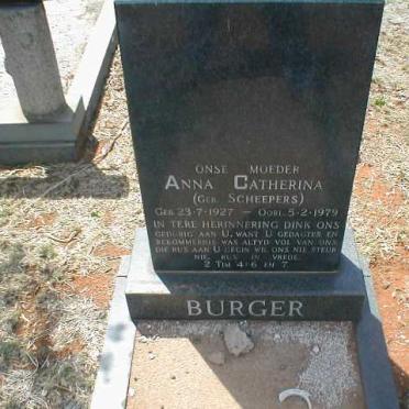 BURGER Anna Catherina nee SCHEEPERS 1927-1979