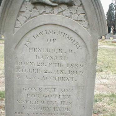 BARNARD Hendrick D. 1888-1919