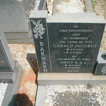 BARNARD Gerald Jacobus 1902-1979 &amp; Emily A.A.L. 1906-1983