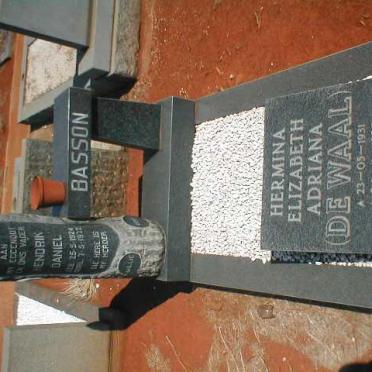 BASSON Hendrik Daniel 1924-1972 &amp; Hermina Elizabeth Adriana DE WAAL 1931-1987